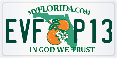 FL license plate EVFP13