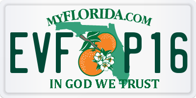 FL license plate EVFP16