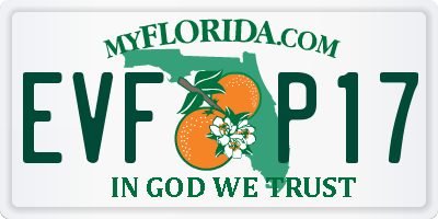 FL license plate EVFP17