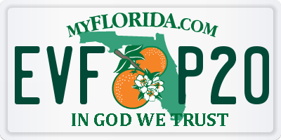 FL license plate EVFP20