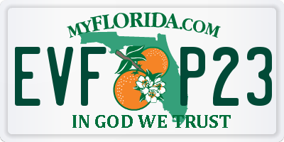 FL license plate EVFP23
