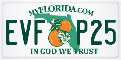 FL license plate EVFP25