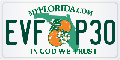 FL license plate EVFP30