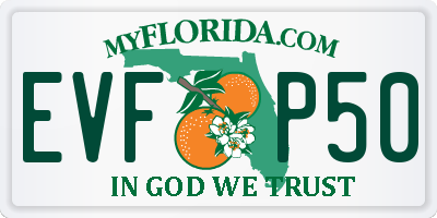 FL license plate EVFP50