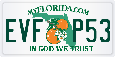 FL license plate EVFP53