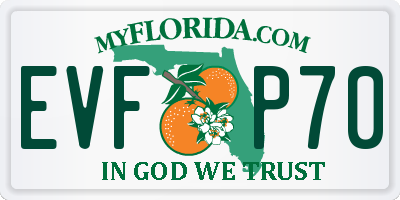 FL license plate EVFP70