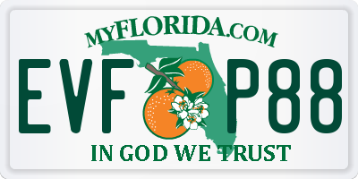 FL license plate EVFP88