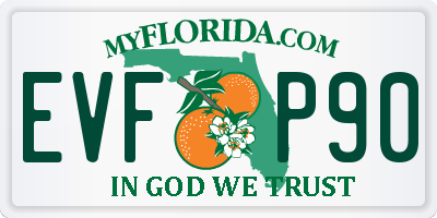 FL license plate EVFP90
