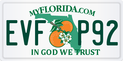FL license plate EVFP92