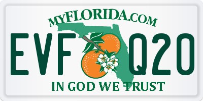 FL license plate EVFQ20