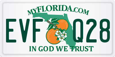 FL license plate EVFQ28