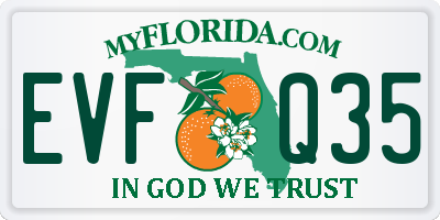 FL license plate EVFQ35