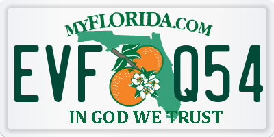 FL license plate EVFQ54