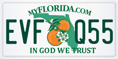 FL license plate EVFQ55