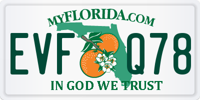 FL license plate EVFQ78