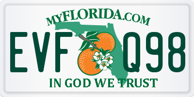 FL license plate EVFQ98