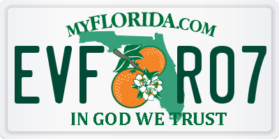 FL license plate EVFR07