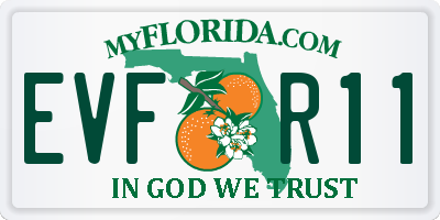 FL license plate EVFR11