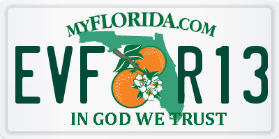 FL license plate EVFR13