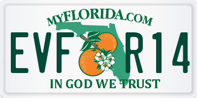 FL license plate EVFR14