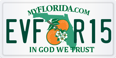 FL license plate EVFR15