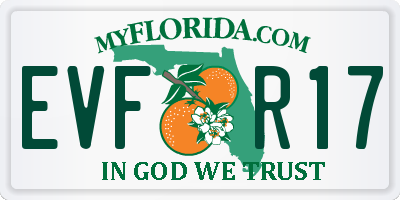 FL license plate EVFR17