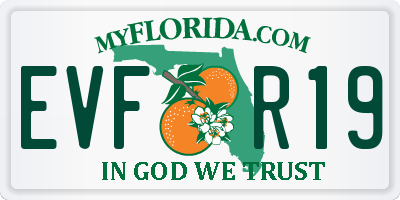 FL license plate EVFR19