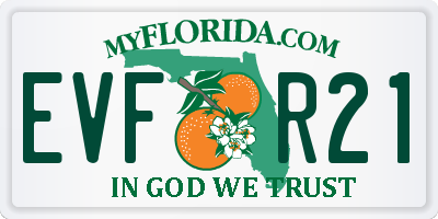FL license plate EVFR21