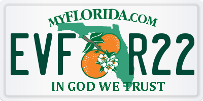 FL license plate EVFR22