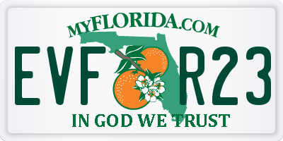 FL license plate EVFR23
