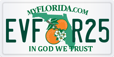 FL license plate EVFR25