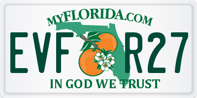 FL license plate EVFR27