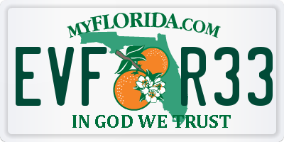 FL license plate EVFR33