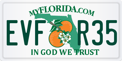 FL license plate EVFR35