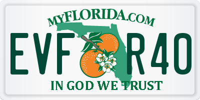 FL license plate EVFR40