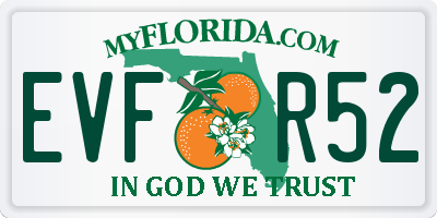 FL license plate EVFR52