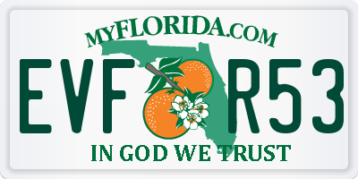 FL license plate EVFR53