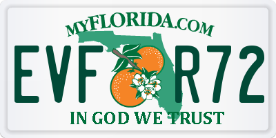FL license plate EVFR72