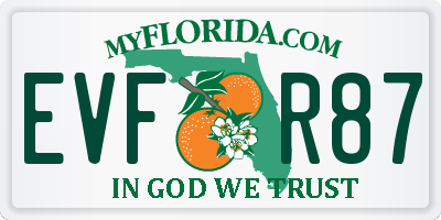 FL license plate EVFR87