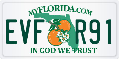 FL license plate EVFR91