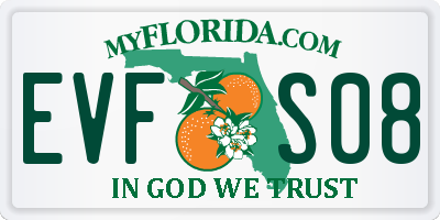 FL license plate EVFS08