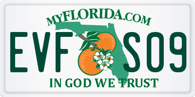 FL license plate EVFS09