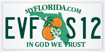 FL license plate EVFS12