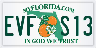 FL license plate EVFS13