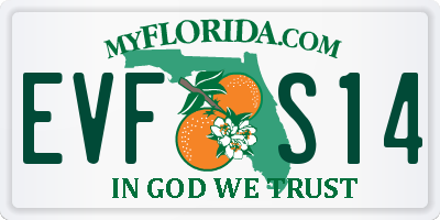 FL license plate EVFS14