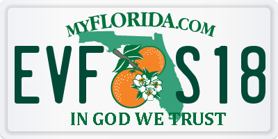 FL license plate EVFS18