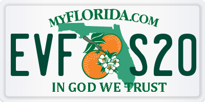 FL license plate EVFS20