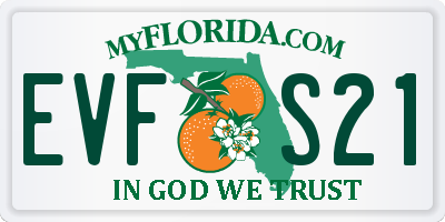 FL license plate EVFS21