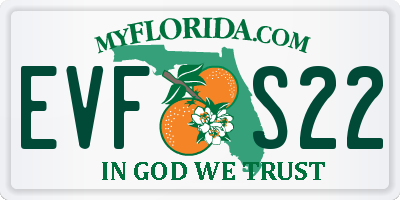 FL license plate EVFS22
