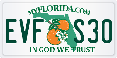 FL license plate EVFS30